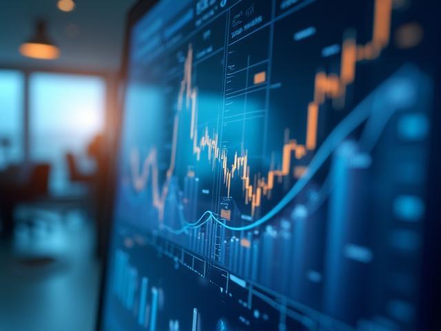 Representación gráfica de crecimiento con gráficos y fondos financieros